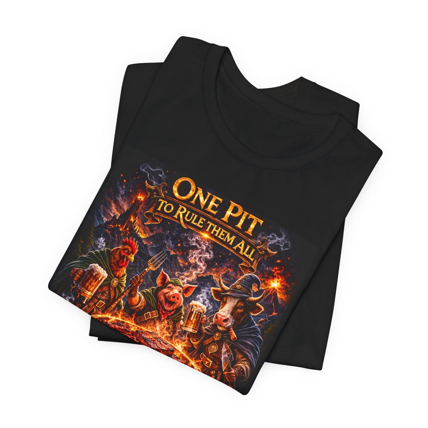 BBQ Pit Grilling T-Shirt — "One Pit to Rule Them All" BBQ Champion Tee