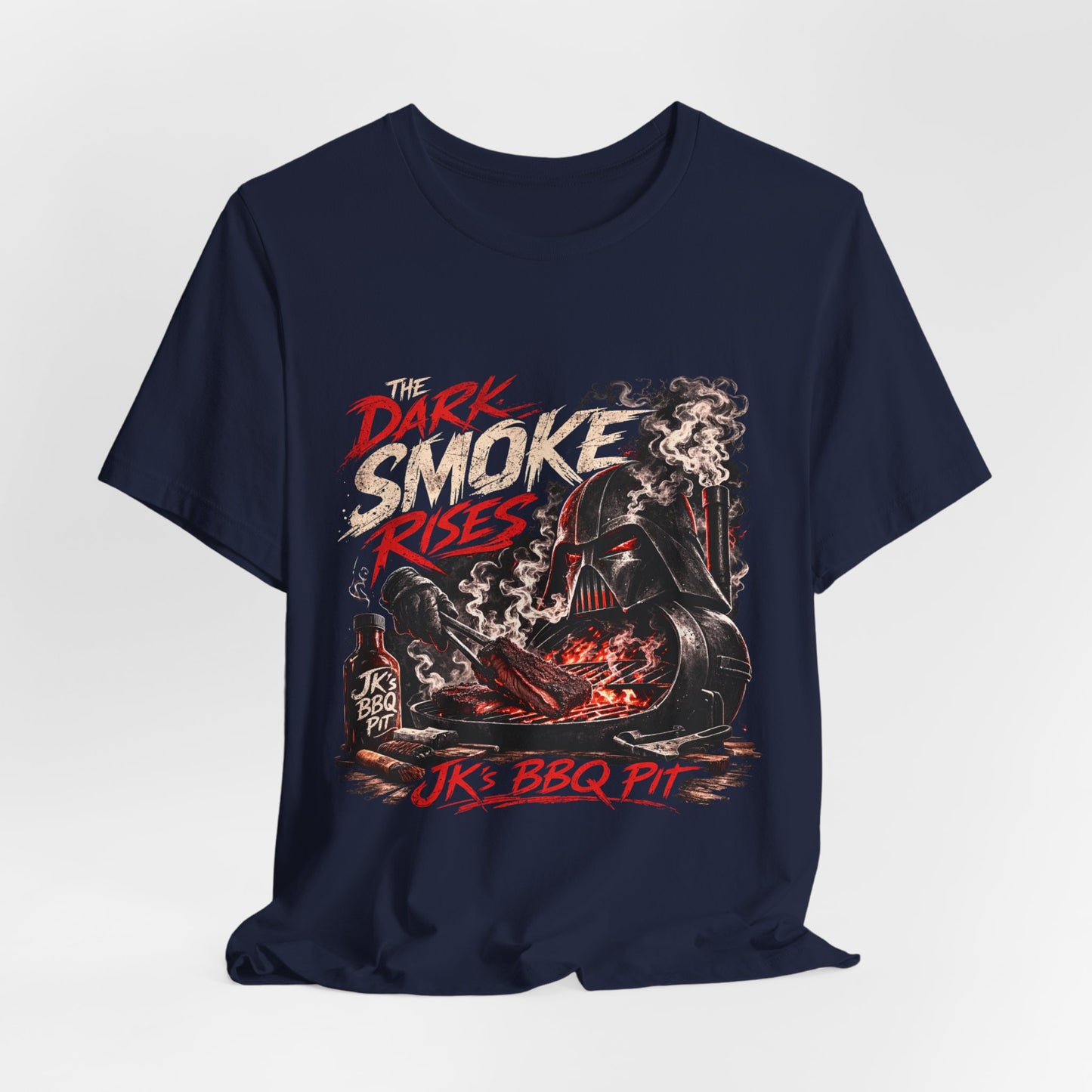 JK’s BBQ Pit “The Dark Smoke Rises” T-Shirt – Pitmaster Grill Tee