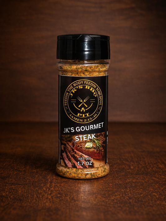 4.5 oz gourmet steak BBQ seasoning rub for steak, burgers, and grilling – small batch pitmaster seasoning by JK’s BBQ Pit