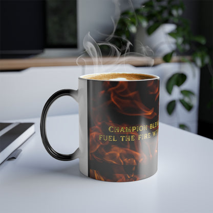JK’s BBQ Pit Color-Changing Flame Mug – 11 oz Heat-Activated Coffee Cup