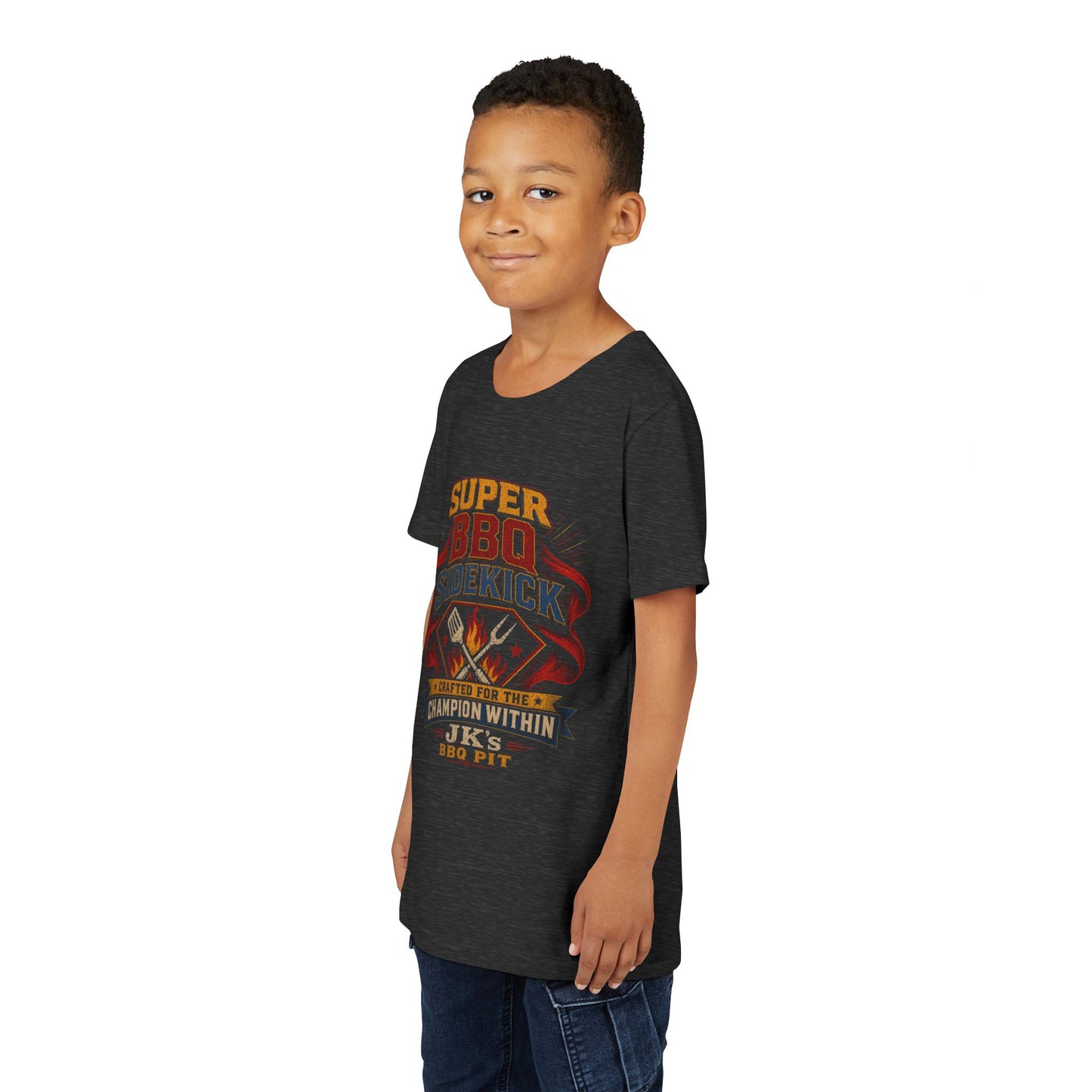 Youth Tee - "Super BBQ Sidekick" Kids Grilling T-Shirt