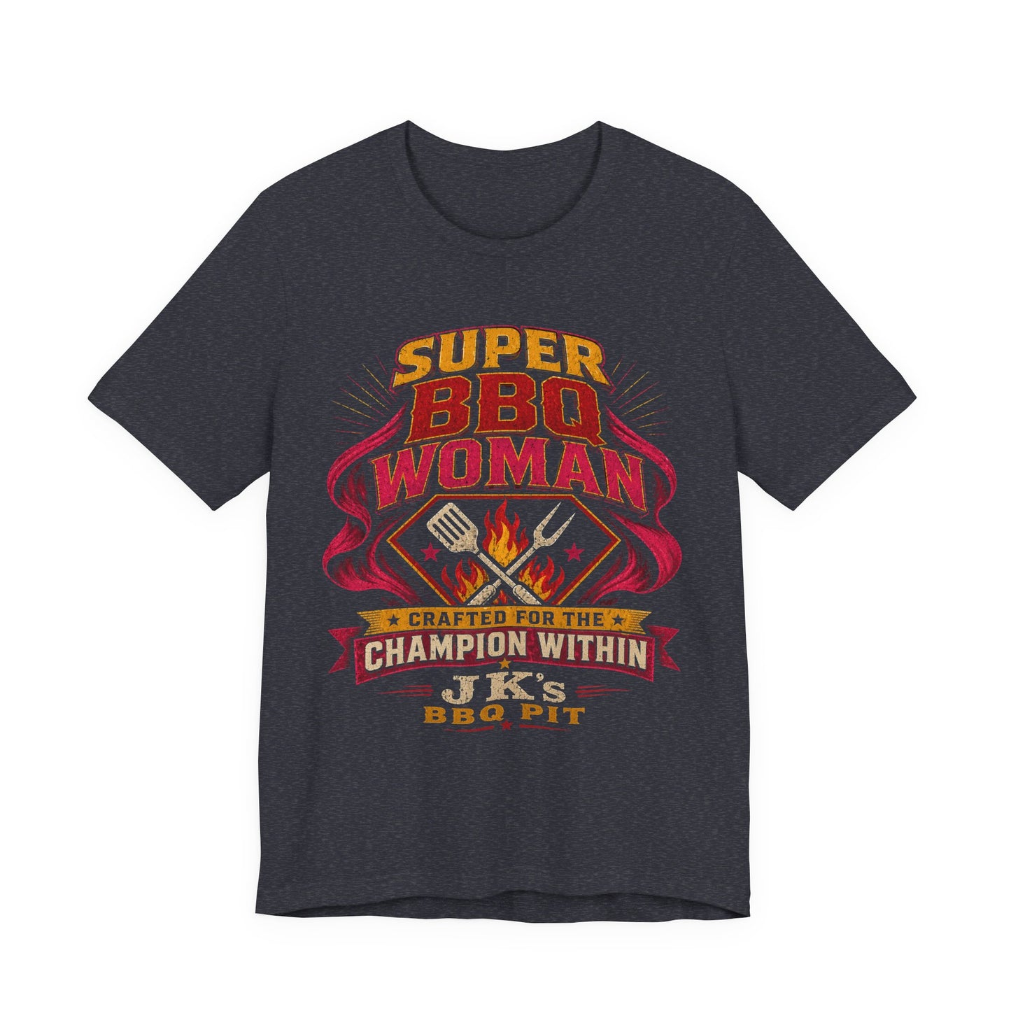 BBQ Woman T-Shirt — "Super BBQ Woman: Crafted for the Champion Within"