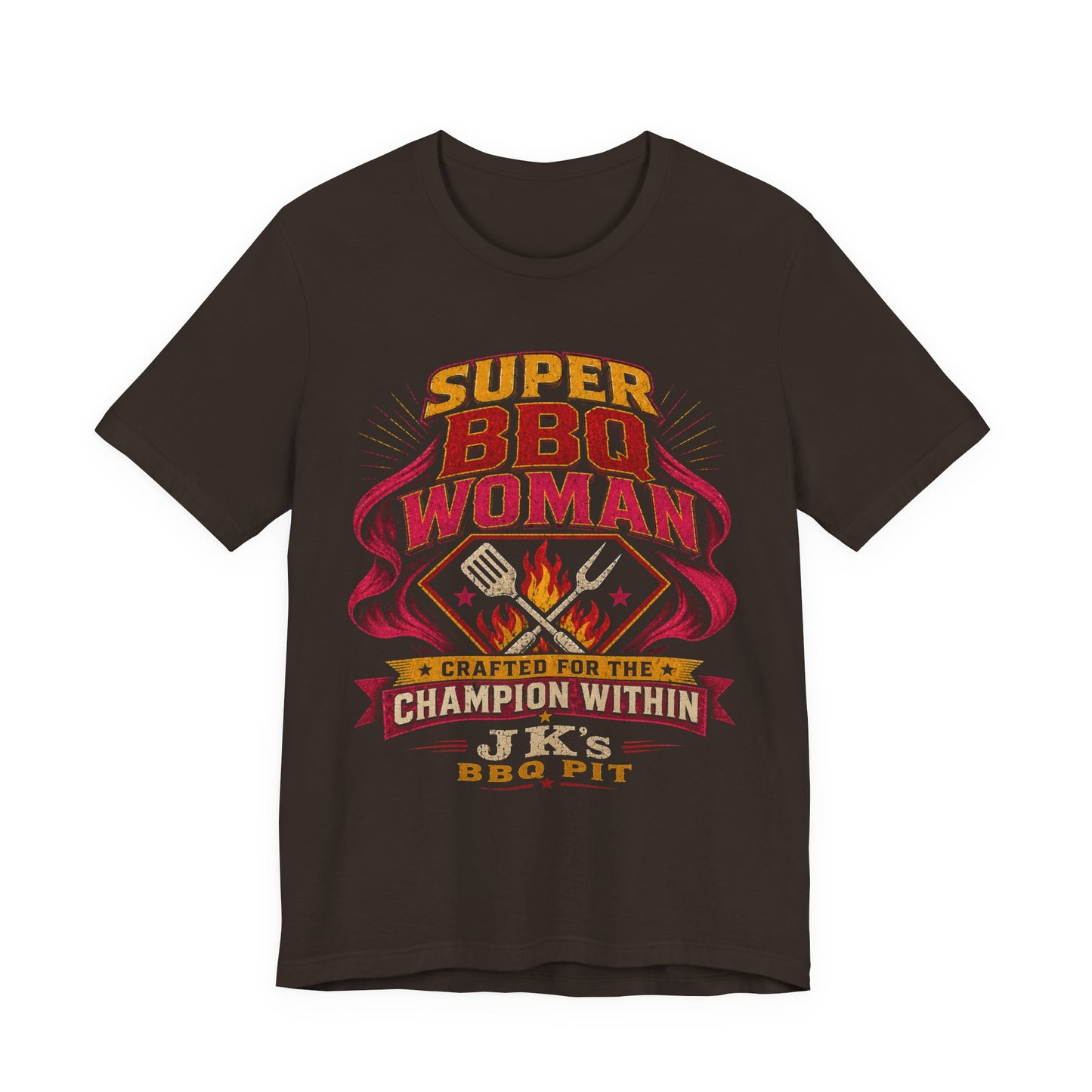 BBQ Woman T-Shirt — "Super BBQ Woman: Crafted for the Champion Within"