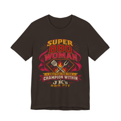 BBQ Woman T-Shirt — "Super BBQ Woman: Crafted for the Champion Within"