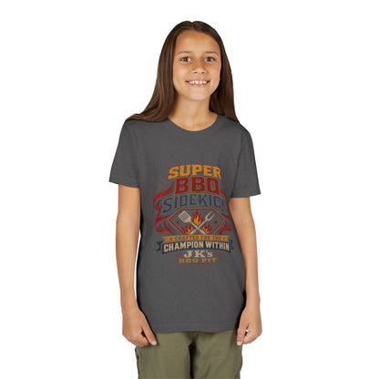 Youth Tee - "Super BBQ Sidekick" Kids Grilling T-Shirt
