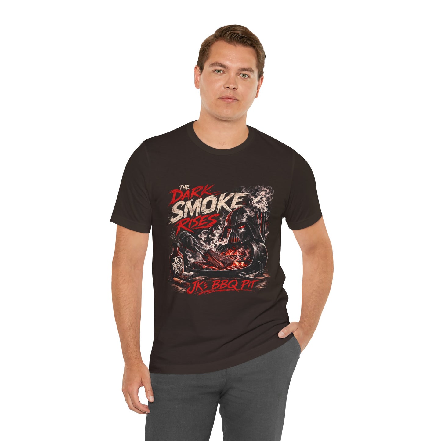 JK’s BBQ Pit “The Dark Smoke Rises” T-Shirt – Pitmaster Grill Tee