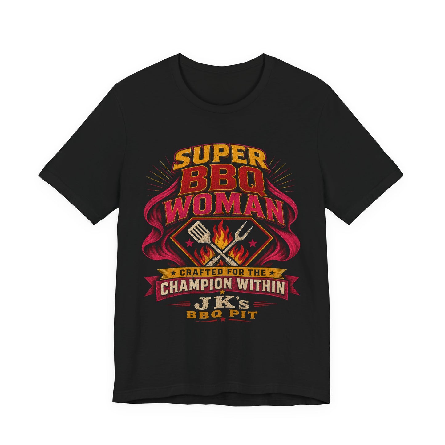 BBQ Woman T-Shirt — "Super BBQ Woman: Crafted for the Champion Within"