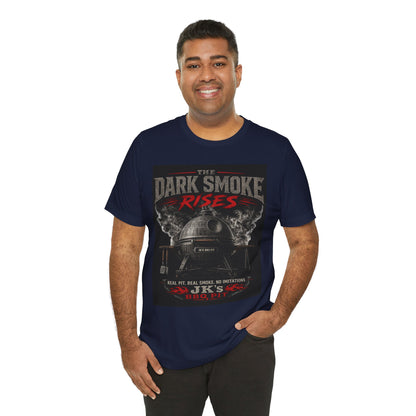 BBQ Grill T-Shirt — "The Dark Smoke Rises" Vintage Smoker Tee