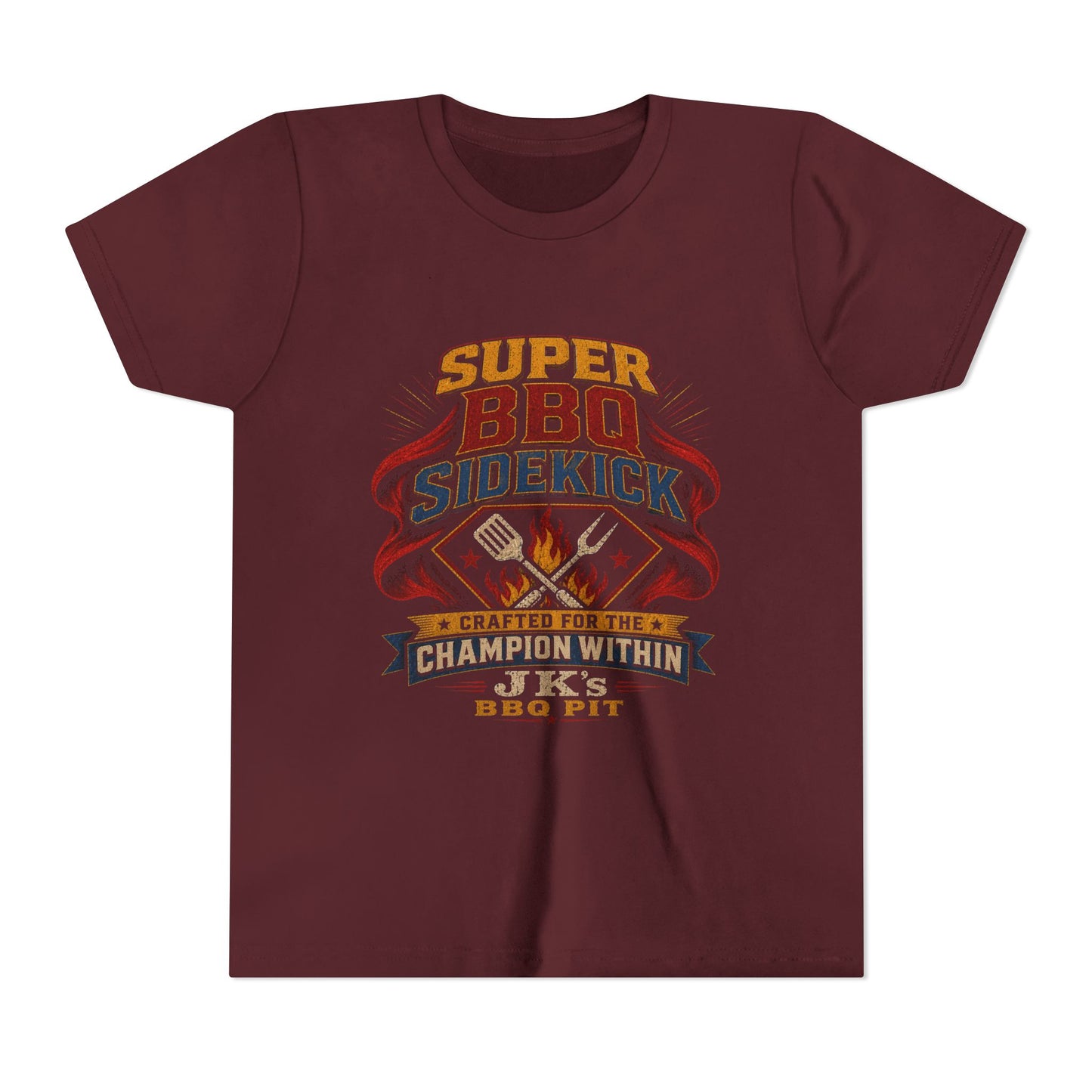 Youth Tee - "Super BBQ Sidekick" Kids Grilling T-Shirt