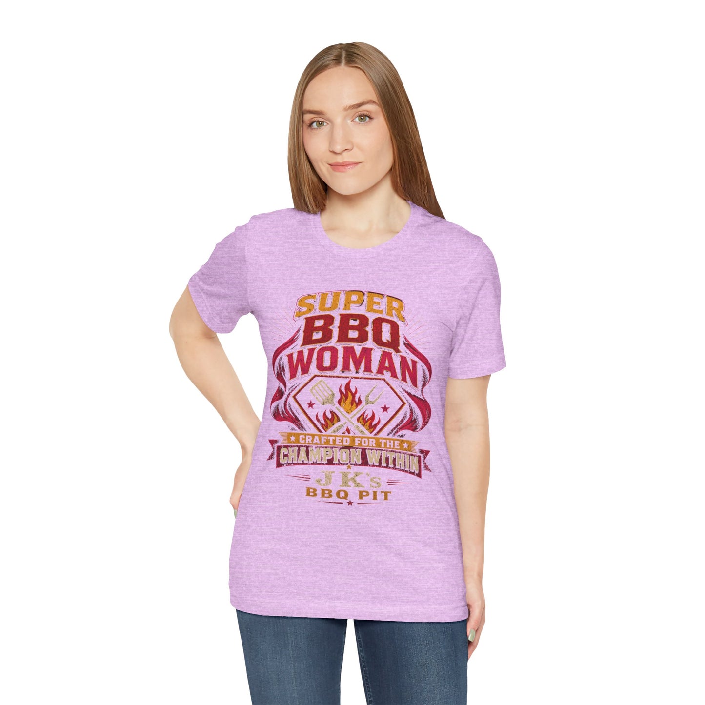 BBQ Woman T-Shirt — "Super BBQ Woman: Crafted for the Champion Within"