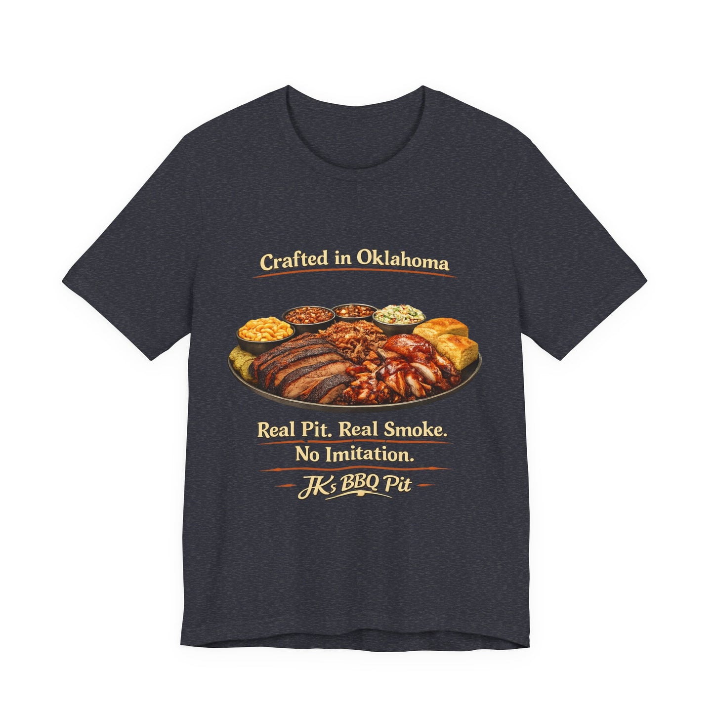 BBQ Pit T-Shirt — “Crafted in Oklahoma: Real Pit, Real Smoke”