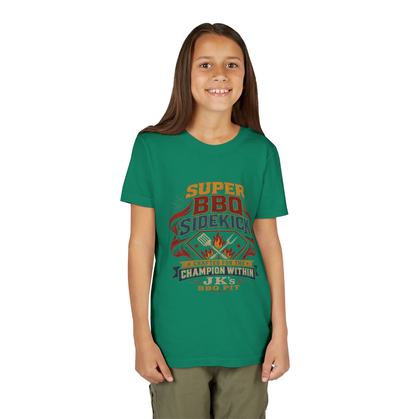 Youth Tee - "Super BBQ Sidekick" Kids Grilling T-Shirt
