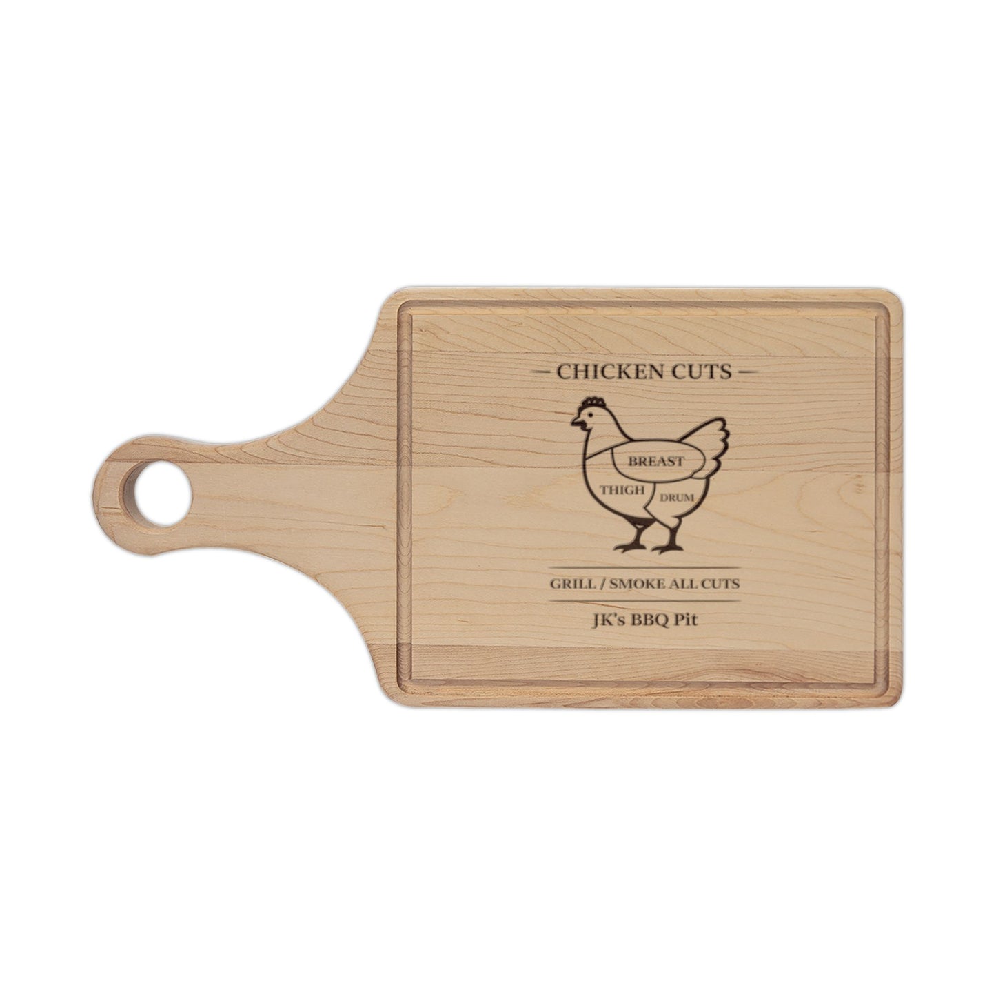 Engraved Farmhouse Chicken Cutting Board — Wooden Serving & Prep Board