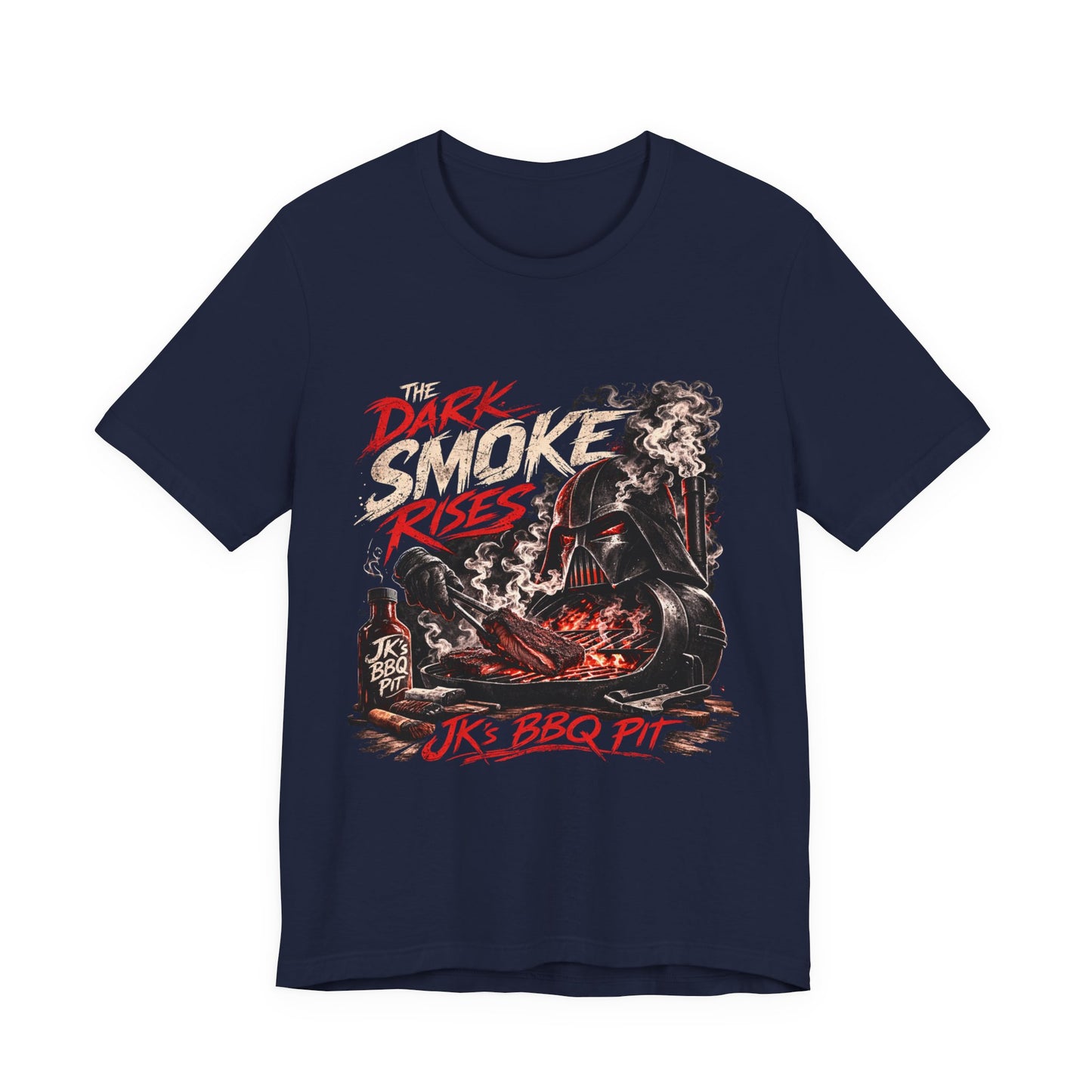 JK’s BBQ Pit “The Dark Smoke Rises” T-Shirt – Pitmaster Grill Tee