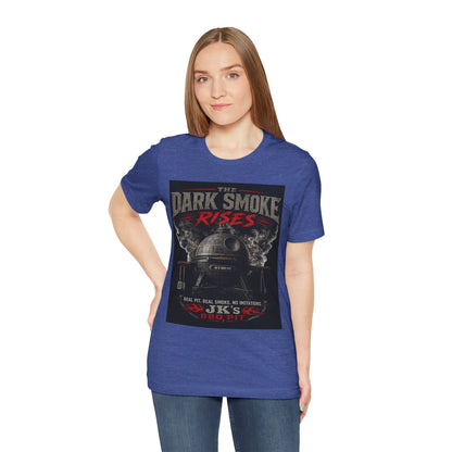 BBQ Grill T-Shirt — "The Dark Smoke Rises" Vintage Smoker Tee