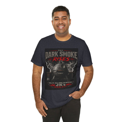 BBQ Grill T-Shirt — "The Dark Smoke Rises" Vintage Smoker Tee