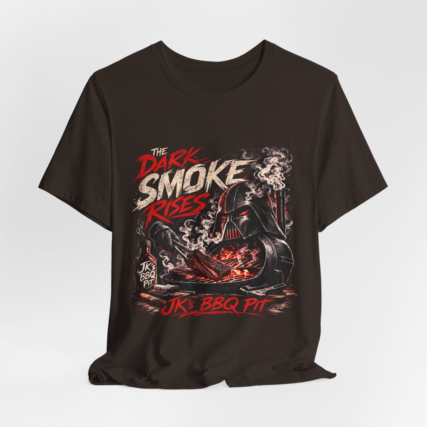 JK’s BBQ Pit “The Dark Smoke Rises” T-Shirt – Pitmaster Grill Tee