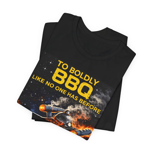 JK’s BBQ Pit “To Boldly BBQ” T-Shirt – Pitmaster Grilling Tee