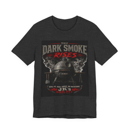 BBQ Grill T-Shirt — "The Dark Smoke Rises" Vintage Smoker Tee