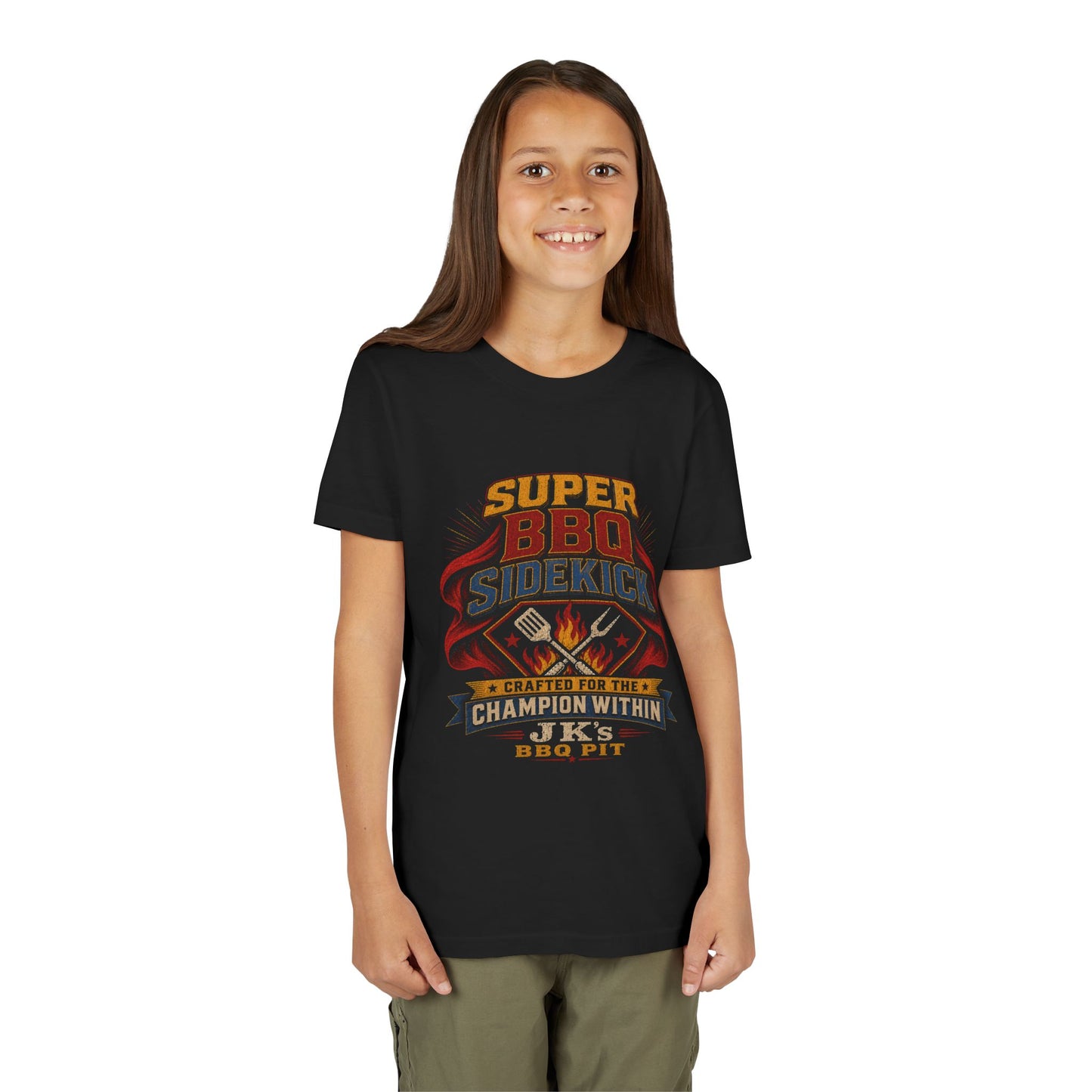 Youth Tee - "Super BBQ Sidekick" Kids Grilling T-Shirt