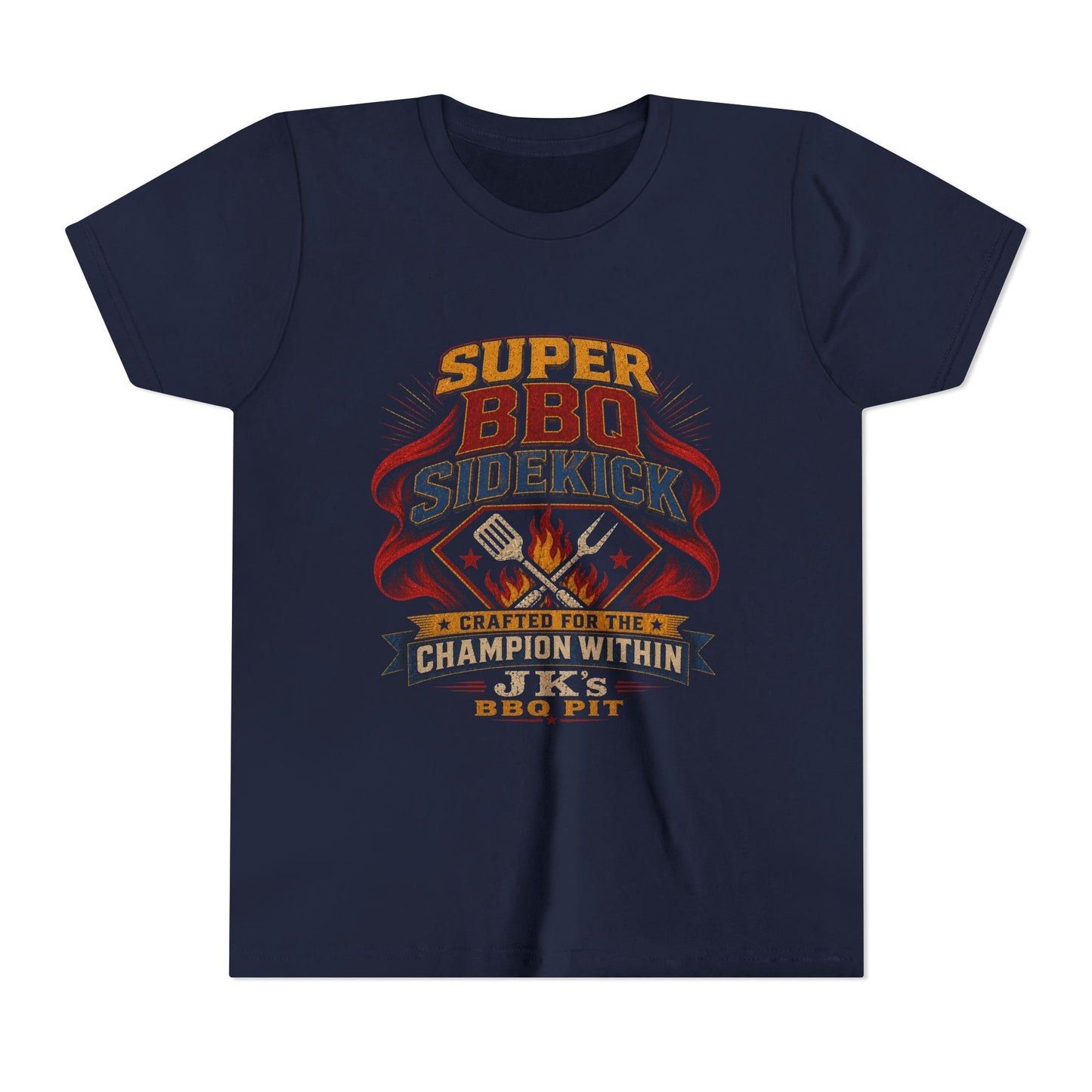 Youth Tee - "Super BBQ Sidekick" Kids Grilling T-Shirt
