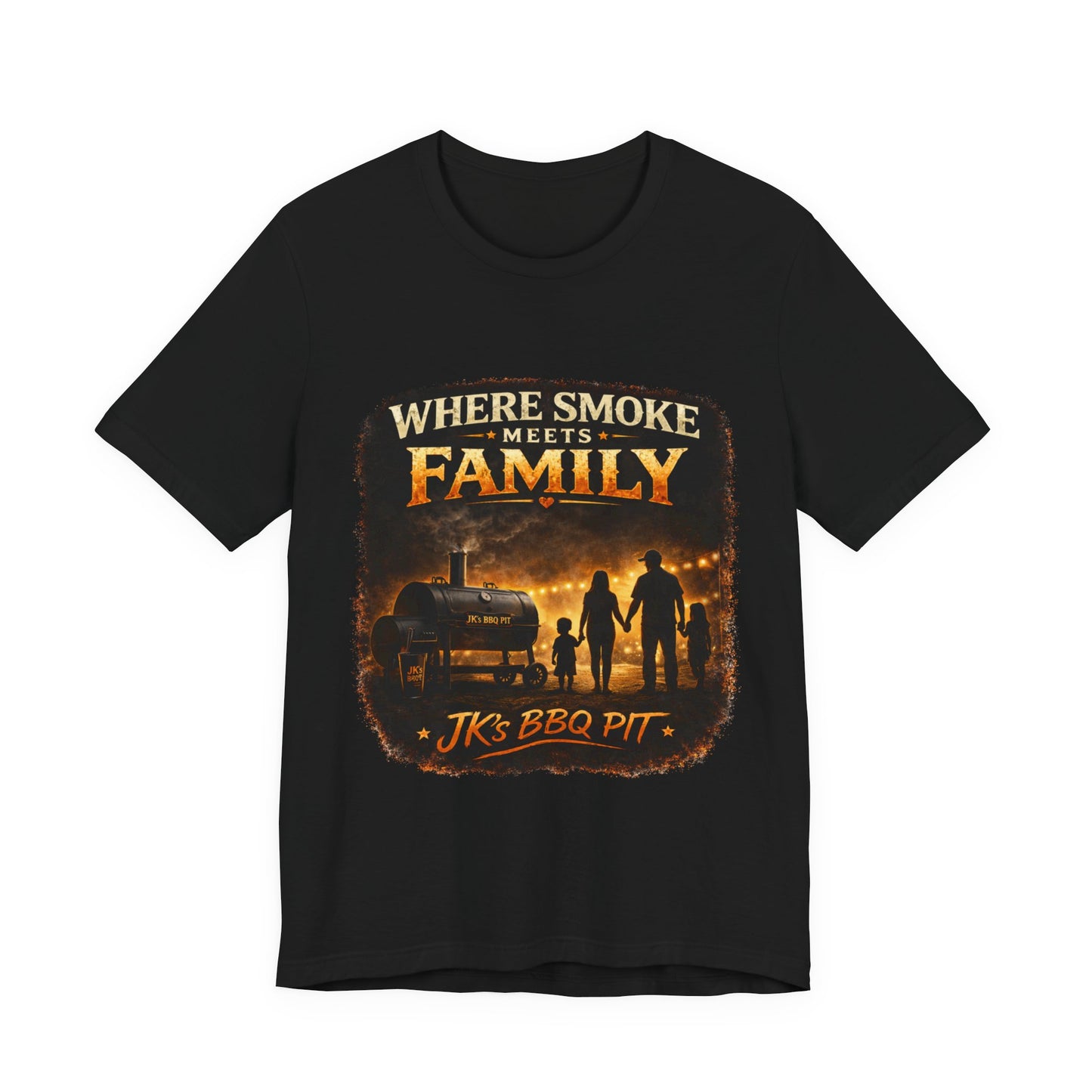 BBQ Family T-Shirt – “Where Smoke Meets Family” Grilling Tee