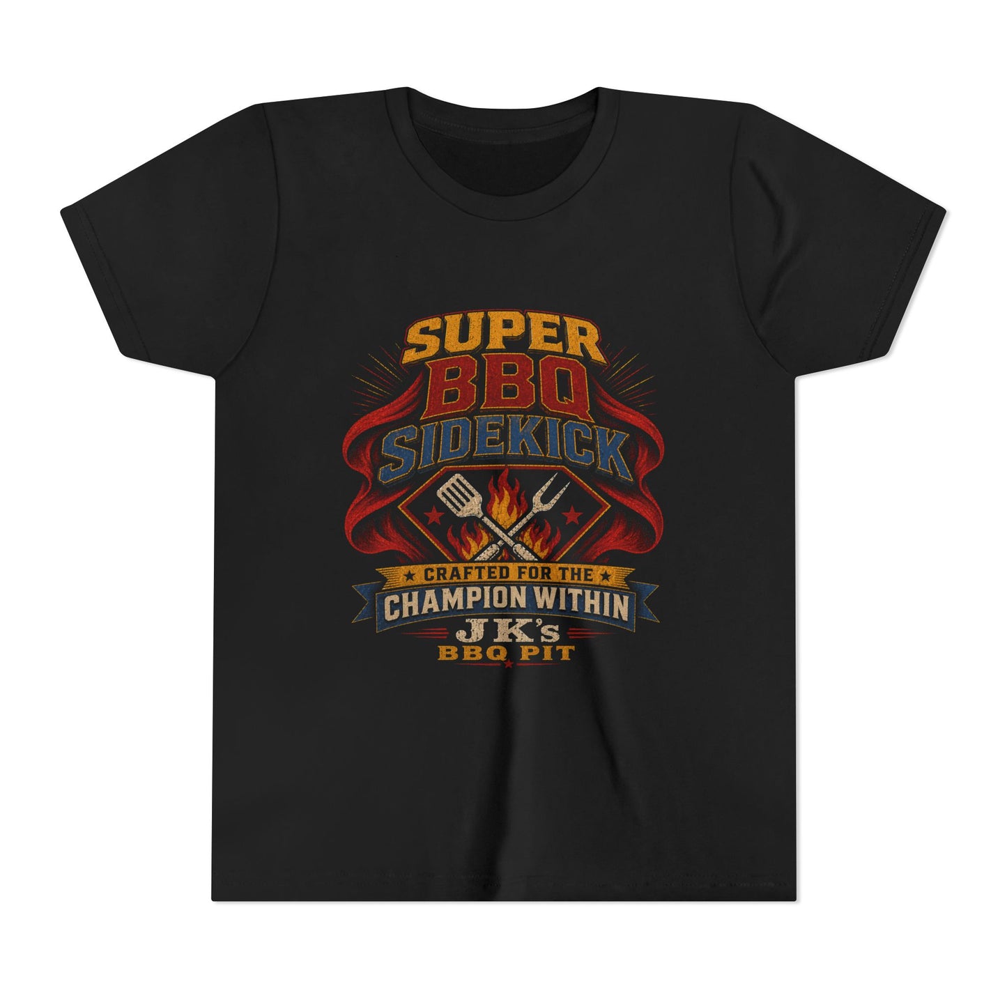 Youth Tee - "Super BBQ Sidekick" Kids Grilling T-Shirt