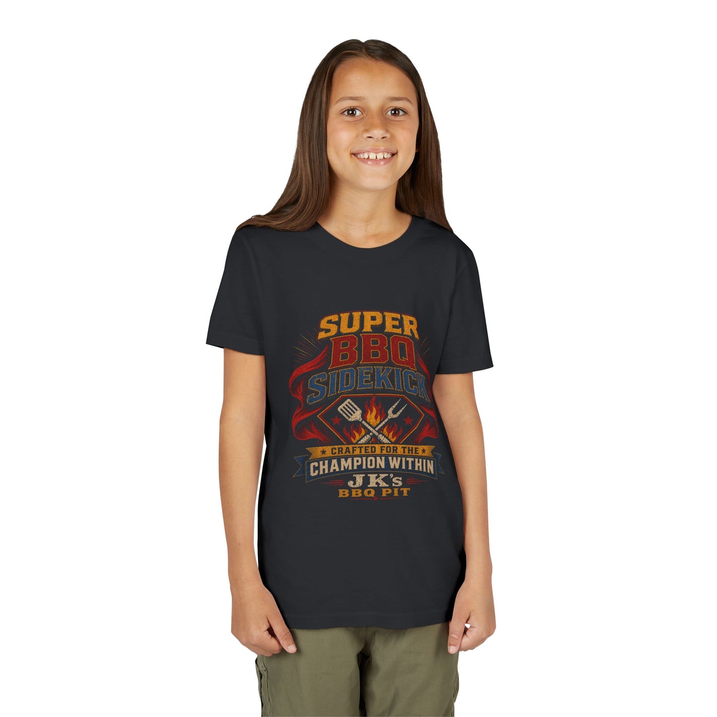 Youth Tee - "Super BBQ Sidekick" Kids Grilling T-Shirt