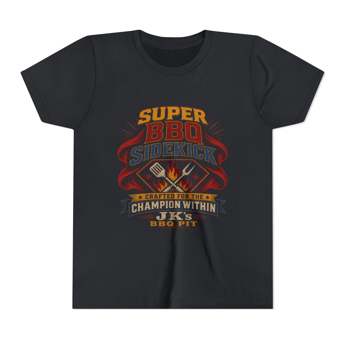 Youth Tee - "Super BBQ Sidekick" Kids Grilling T-Shirt