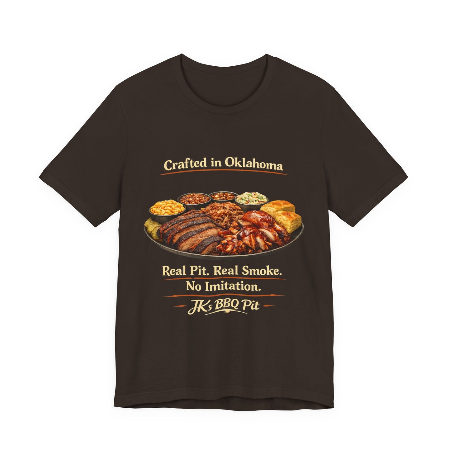 BBQ Pit T-Shirt — “Crafted in Oklahoma: Real Pit, Real Smoke”
