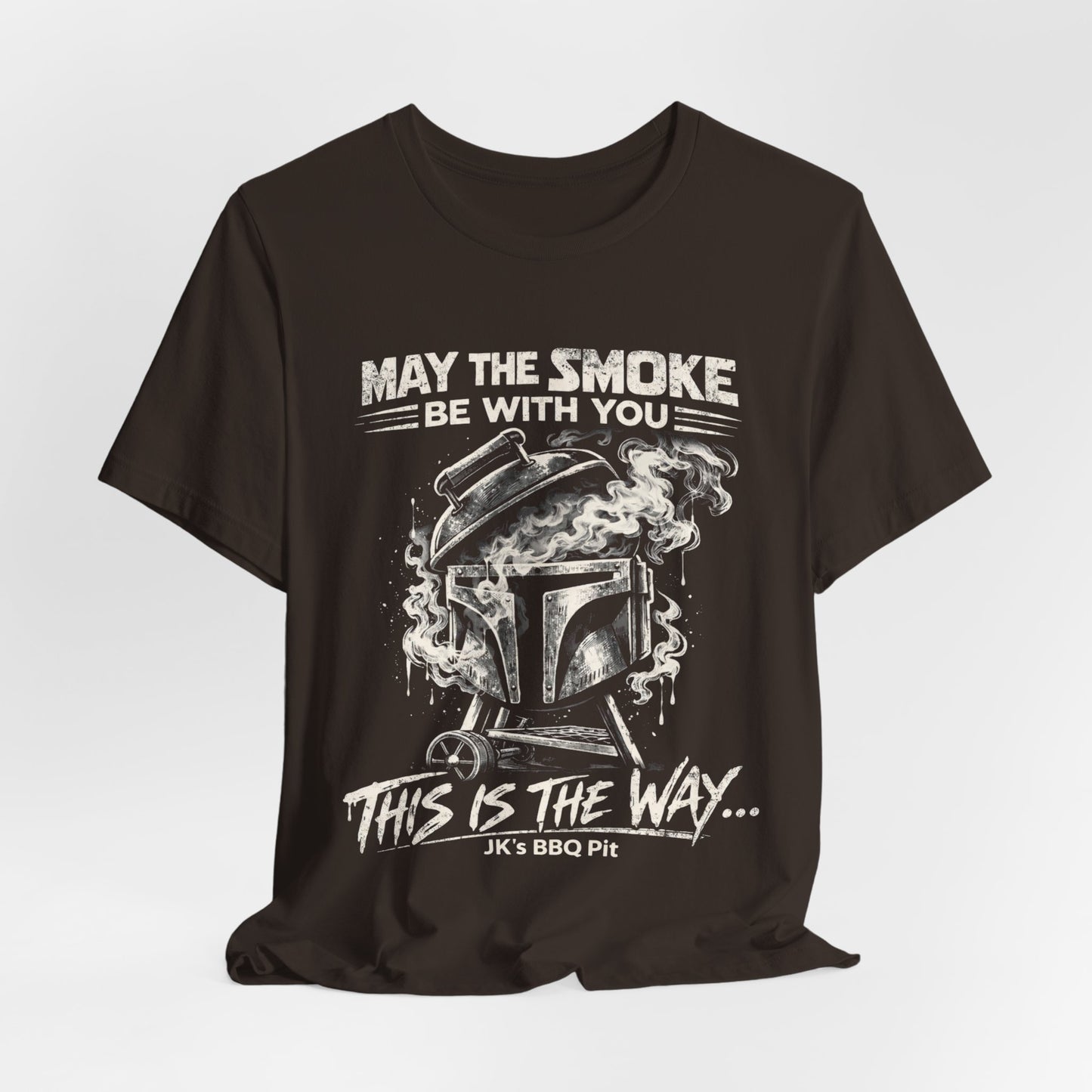 JK’s BBQ Pit “May the Smoke Be With You” T-Shirt – BBQ Pitmaster Tee