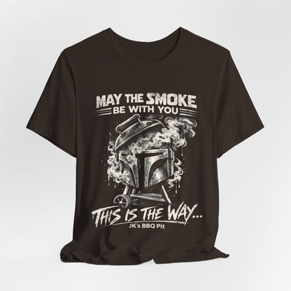 JK’s BBQ Pit “May the Smoke Be With You” T-Shirt – BBQ Pitmaster Tee