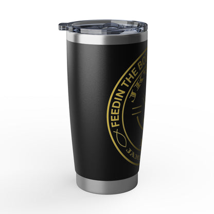 JK’s BBQ Pit 20 oz Stainless Steel Tumbler – “The Body Feeding” BBQ Travel Cup