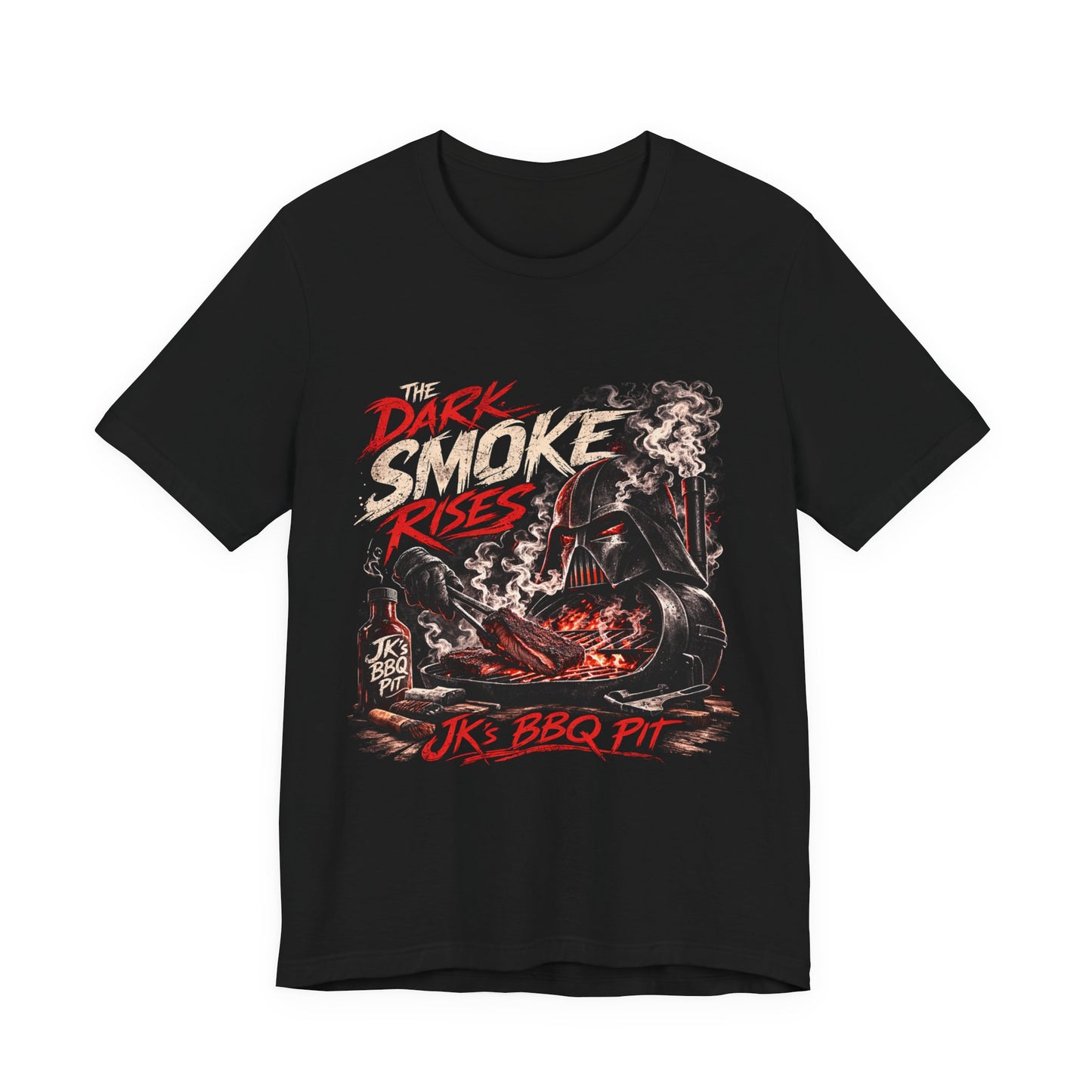 JK’s BBQ Pit “The Dark Smoke Rises” T-Shirt – Pitmaster Grill Tee