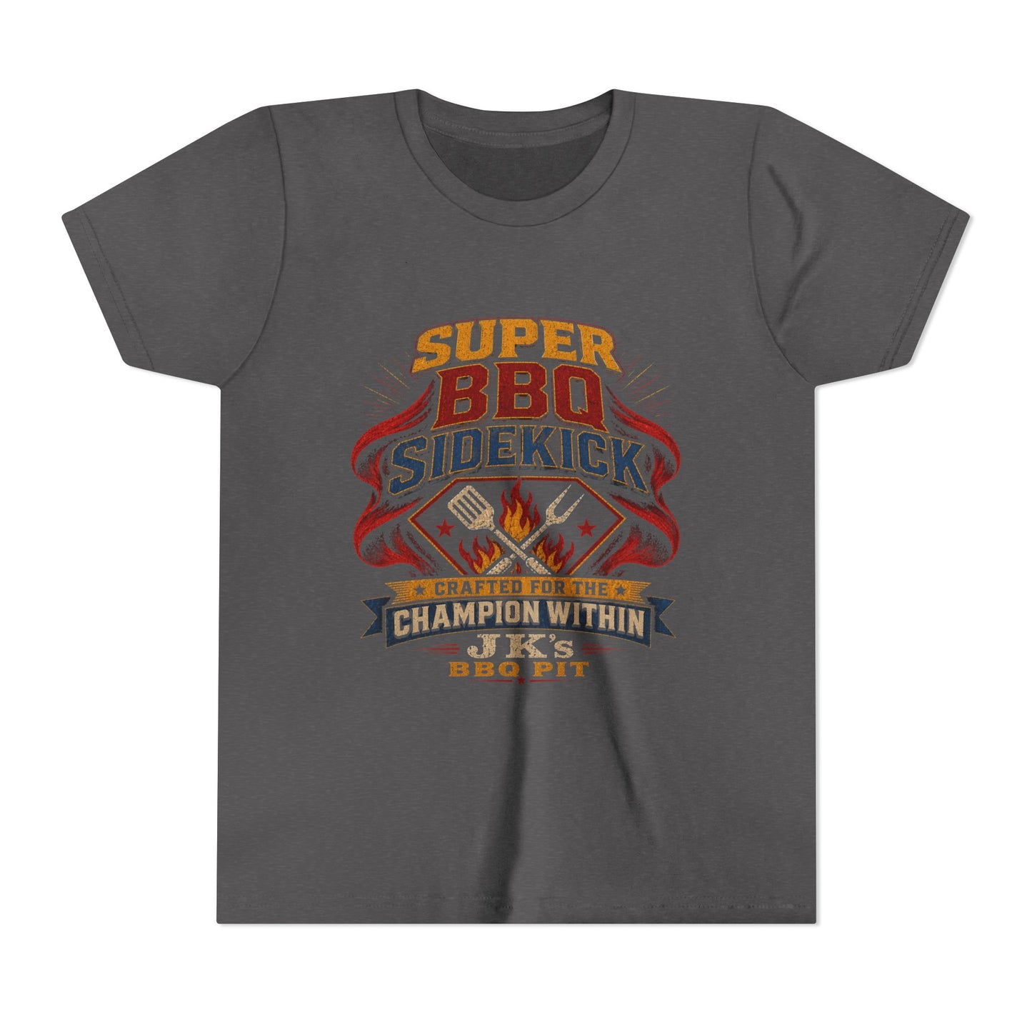 Youth Tee - "Super BBQ Sidekick" Kids Grilling T-Shirt