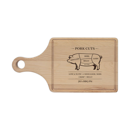 Engraved Pork Cuts Wooden Cutting Board — Butcher Diagram Charcuterie Board