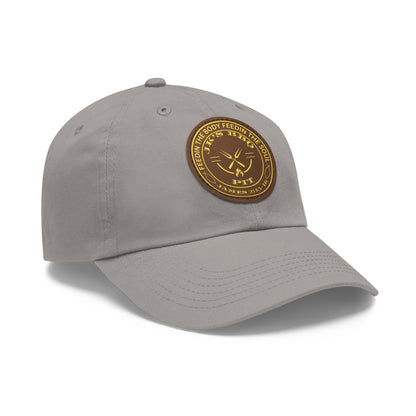 JK’s BBQ Pit Dad Hat – “Feed the Body, Feed the Soul” Leather Patch Cap