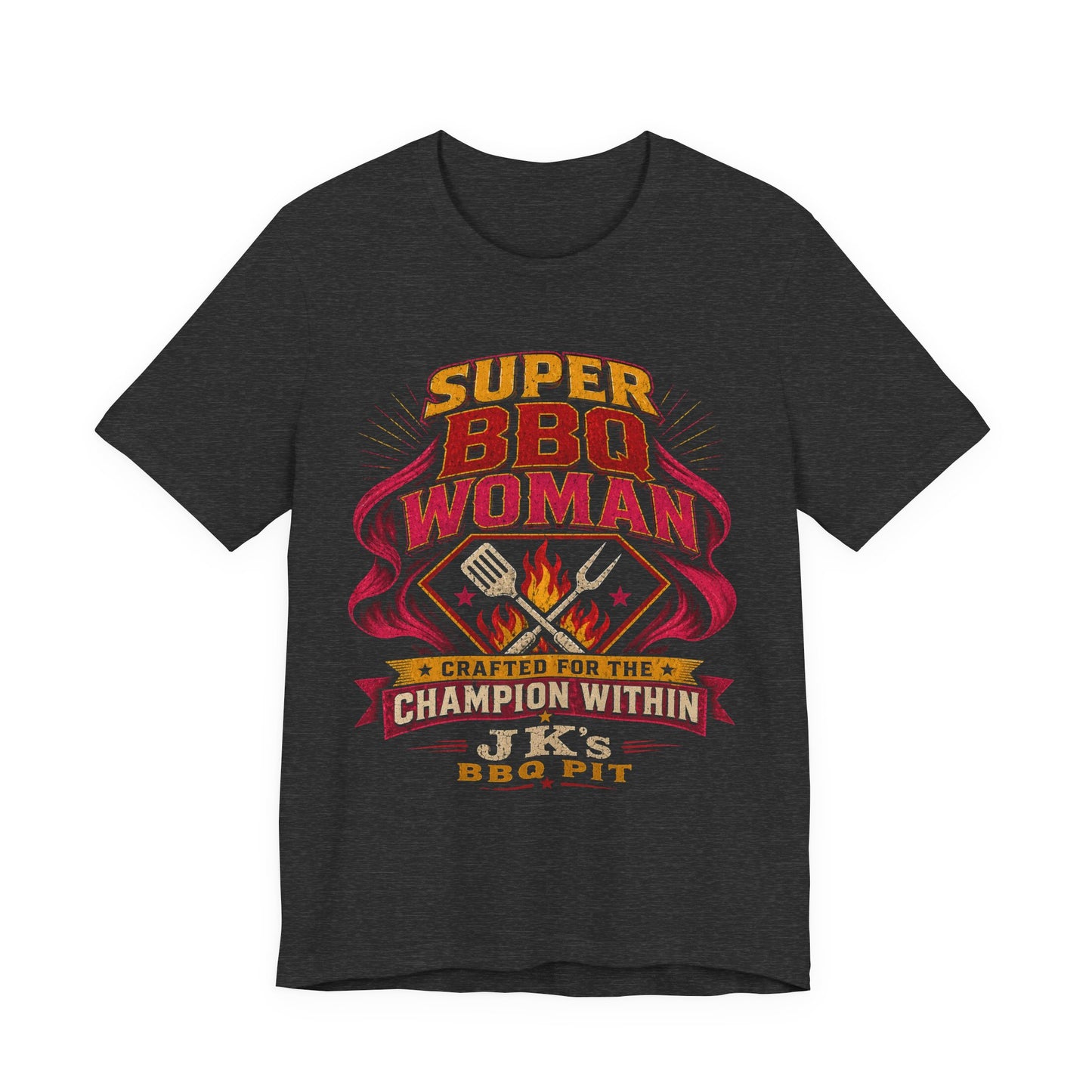 BBQ Woman T-Shirt — "Super BBQ Woman: Crafted for the Champion Within"