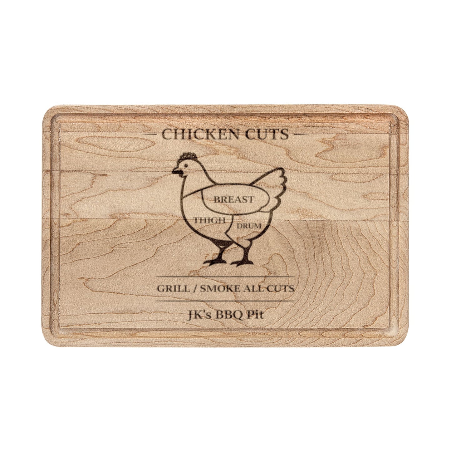 Engraved Farmhouse Chicken Cutting Board — Wooden Serving & Prep Board