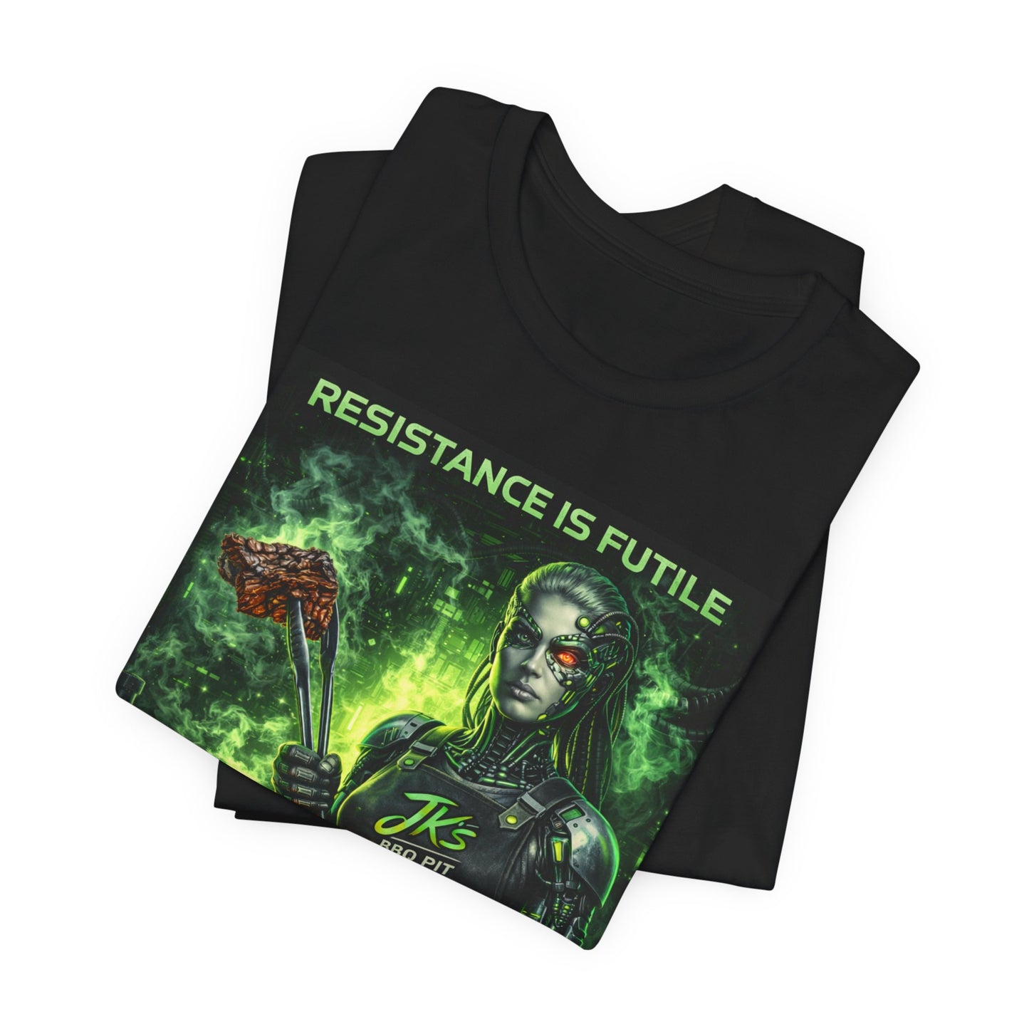JK’s BBQ Pit “Resistance Is Futile – Pass the Brisket” T-Shirt | Funny BBQ Tee