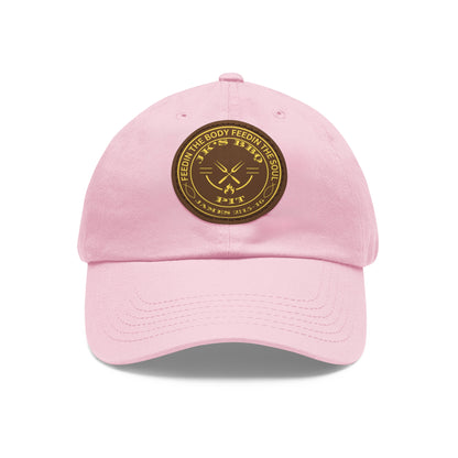 JK’s BBQ Pit Dad Hat – “Feed the Body, Feed the Soul” Leather Patch Cap