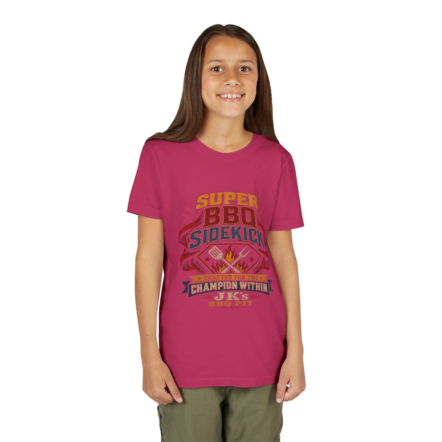 Youth Tee - "Super BBQ Sidekick" Kids Grilling T-Shirt