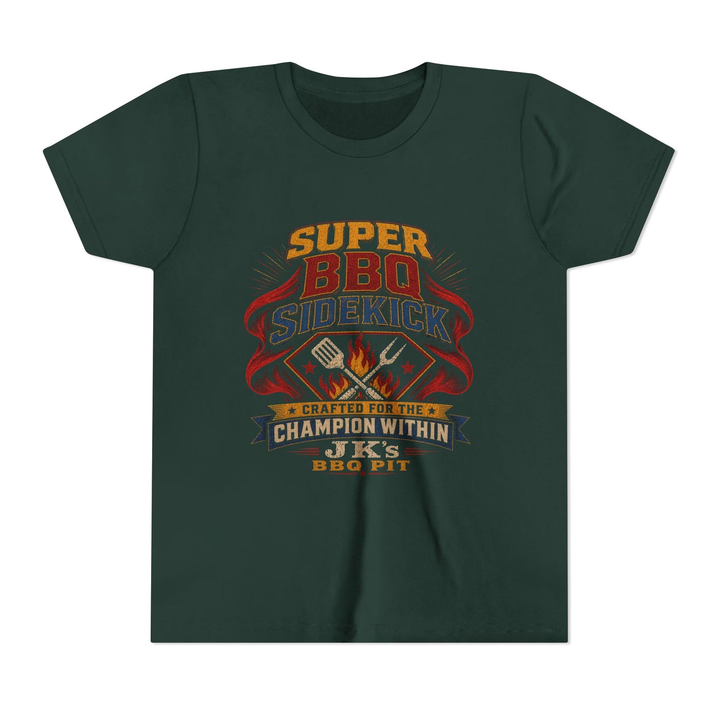 Youth Tee - "Super BBQ Sidekick" Kids Grilling T-Shirt