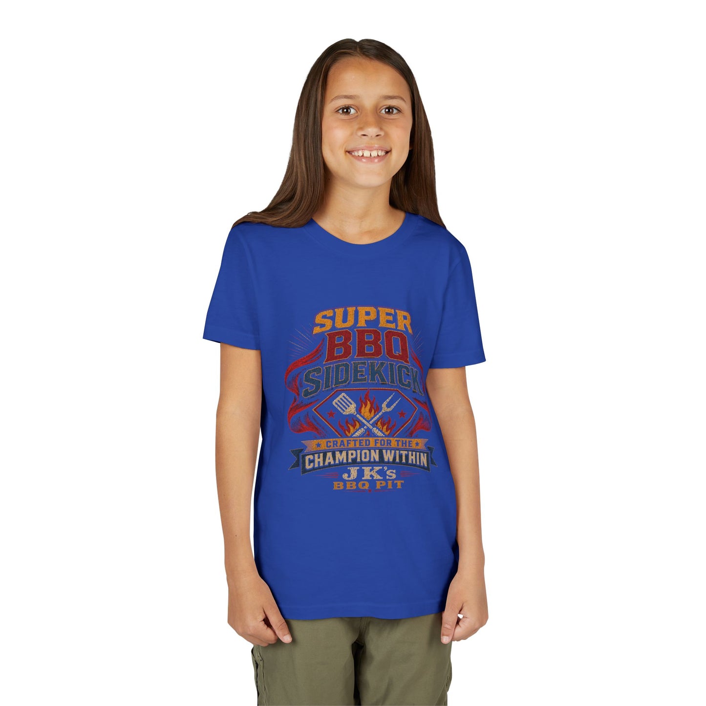 Youth Tee - "Super BBQ Sidekick" Kids Grilling T-Shirt