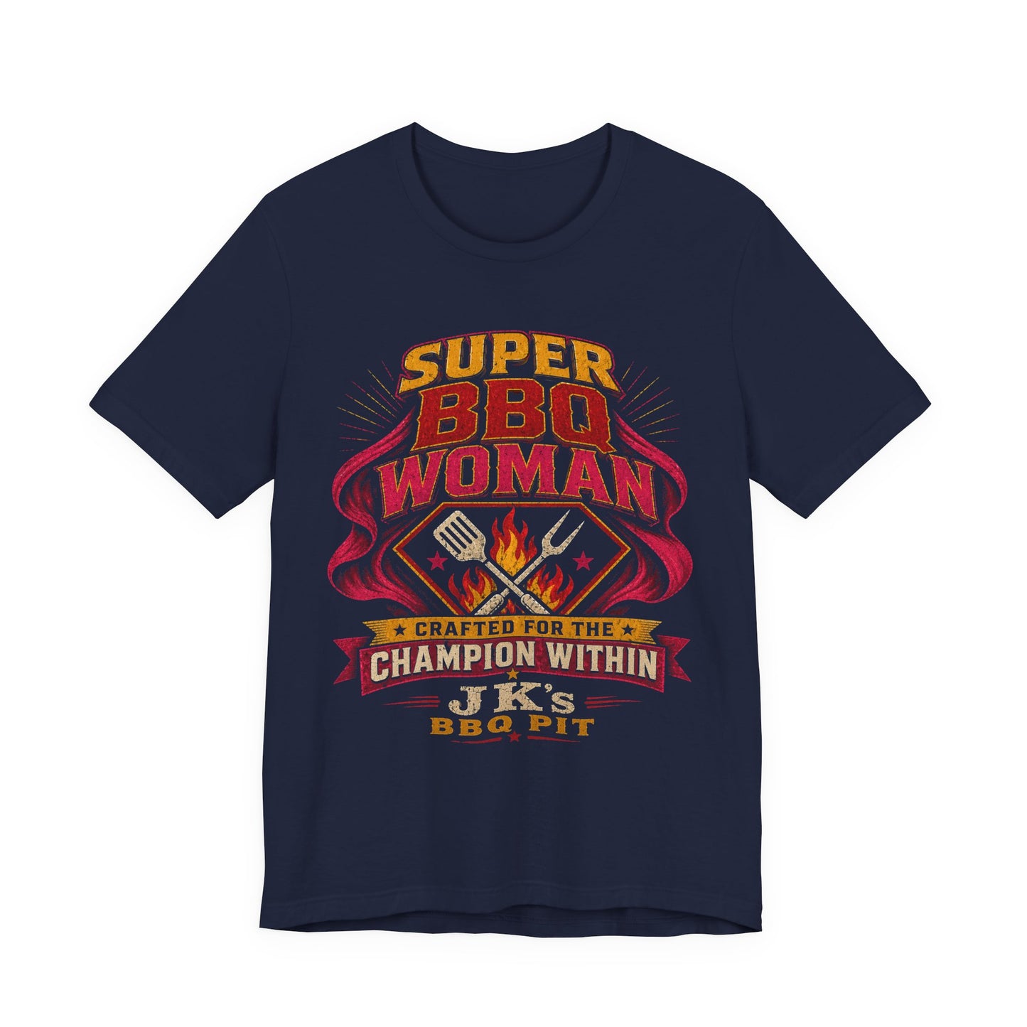 BBQ Woman T-Shirt — "Super BBQ Woman: Crafted for the Champion Within"