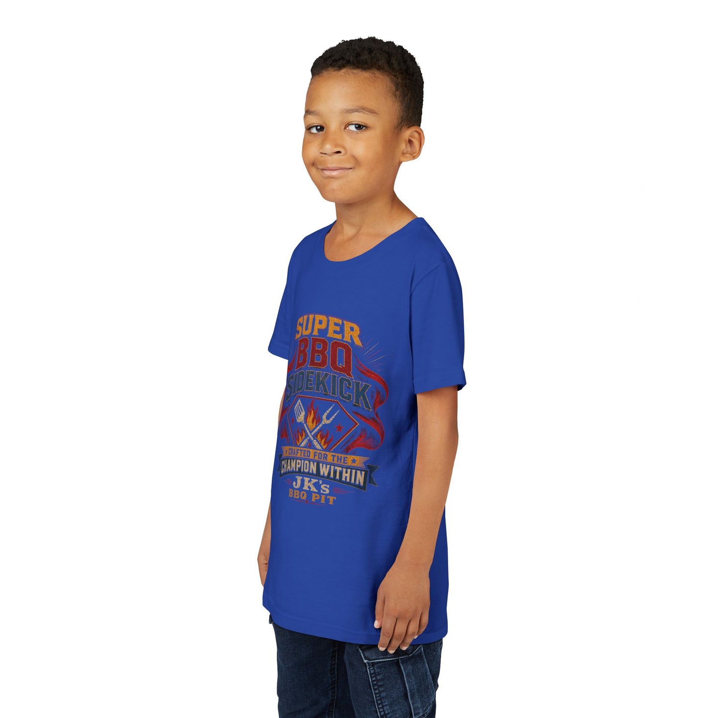 Youth Tee - "Super BBQ Sidekick" Kids Grilling T-Shirt