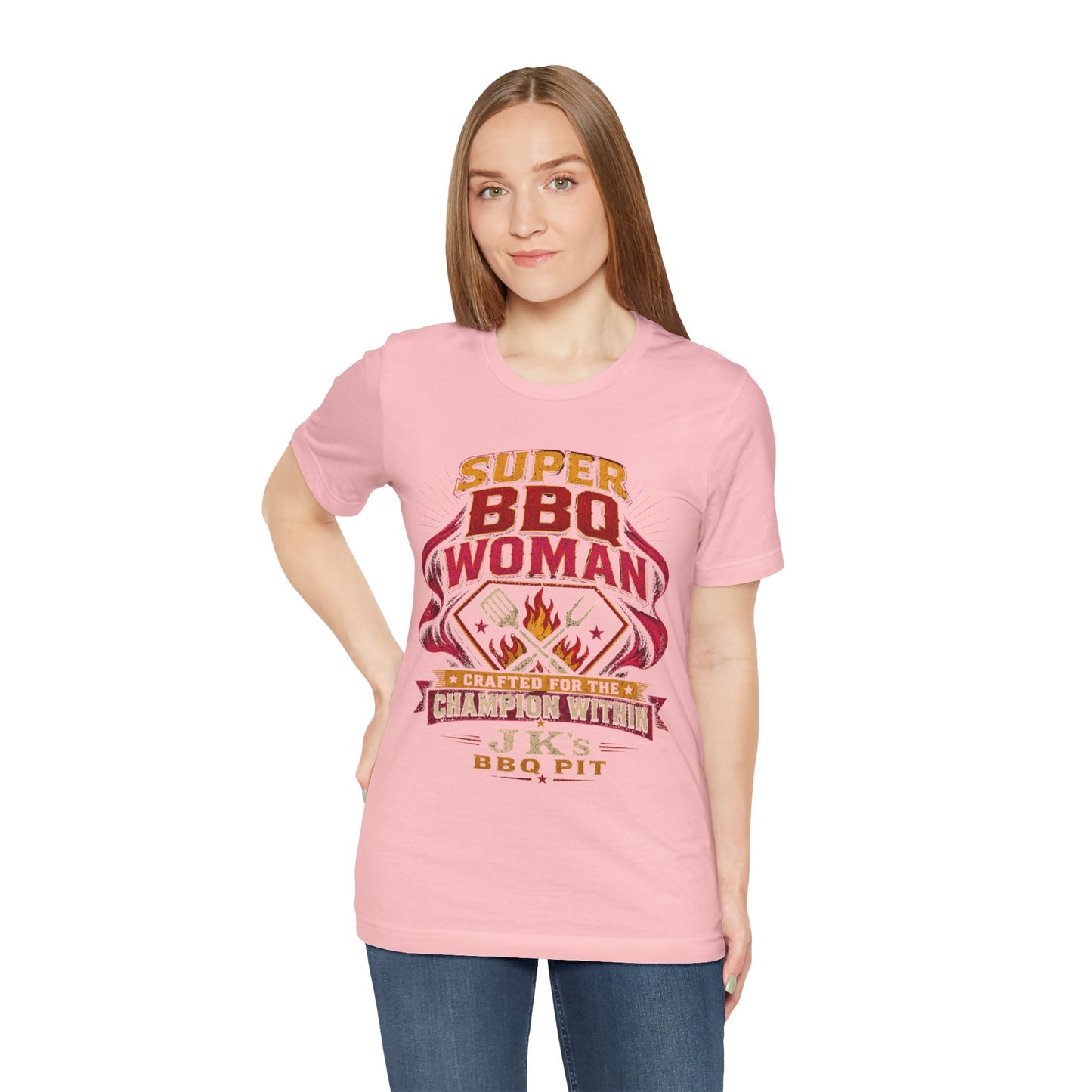 BBQ Woman T-Shirt — "Super BBQ Woman: Crafted for the Champion Within"
