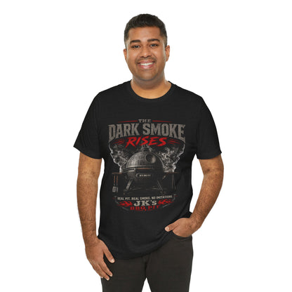 BBQ Grill T-Shirt — "The Dark Smoke Rises" Vintage Smoker Tee