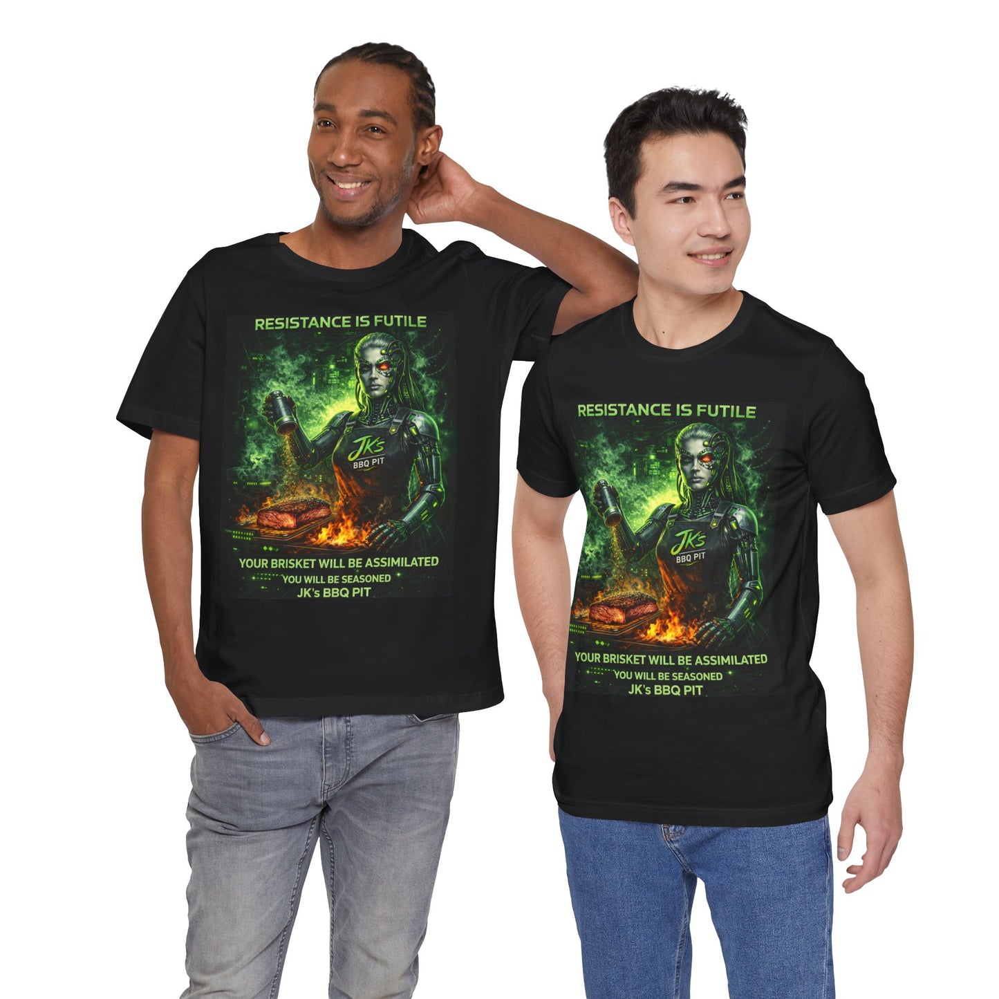 JK’s BBQ Pit “Resistance Is Futile” T-Shirt – Funny BBQ Pitmaster Tee