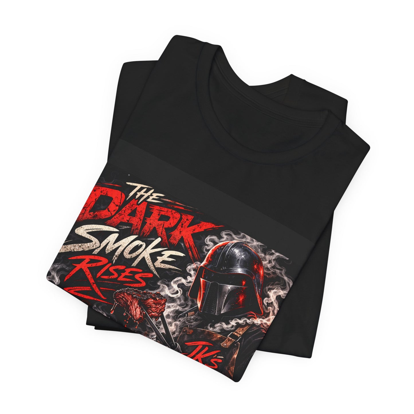 JK’s BBQ Pit “The Dark Smoke Rises” T-Shirt – BBQ Grunge Graphic Tee